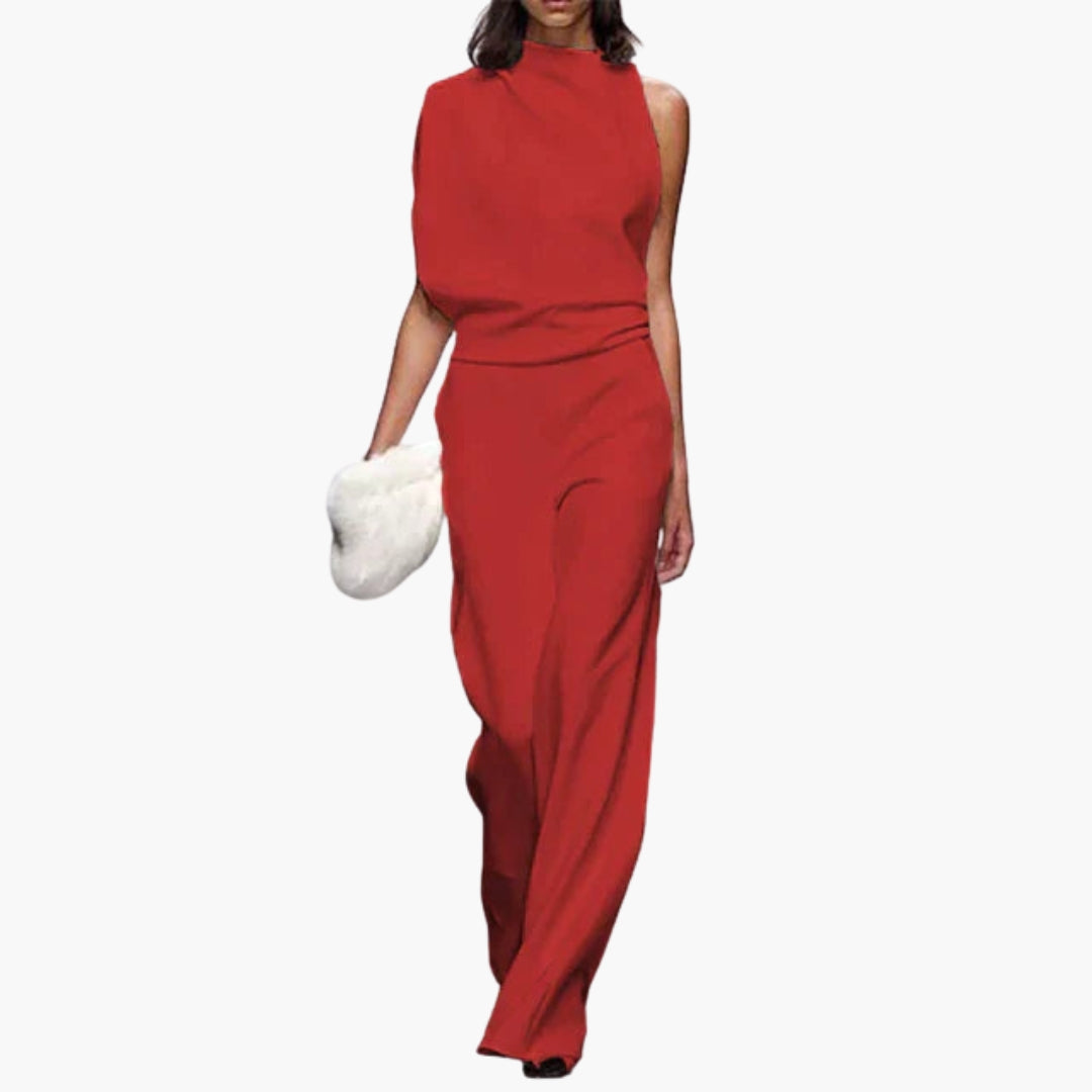 Ginny | Women’s High Collar Wide-Leg Jumpsuit