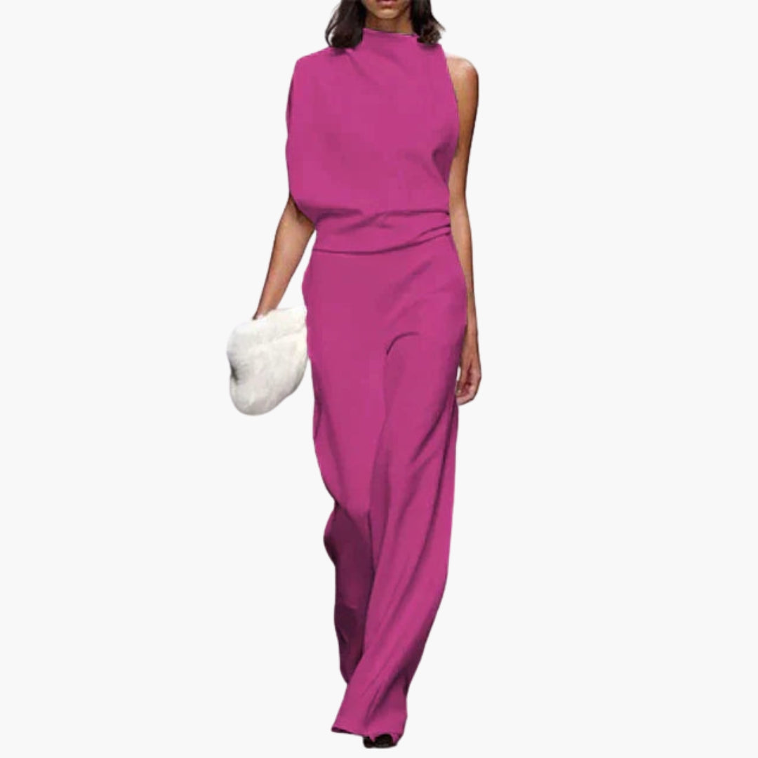 Ginny | Women’s High Collar Wide-Leg Jumpsuit