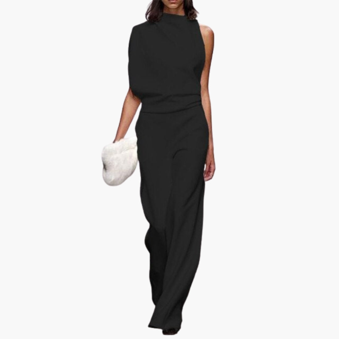 Ginny | Women’s High Collar Wide-Leg Jumpsuit