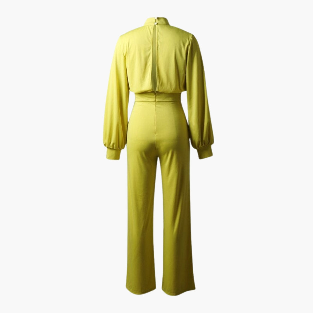 Winona | Women’s High Collar Long Sleeve Wide-Leg Jumpsuit