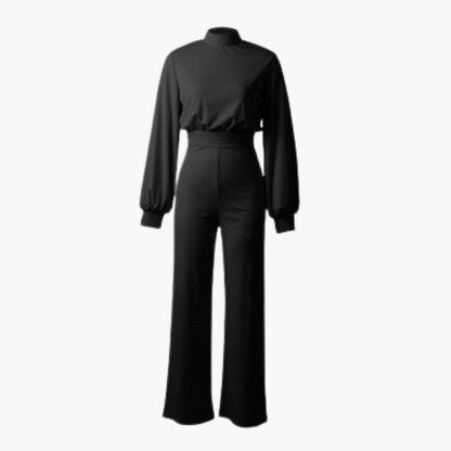 Winona | Women’s High Collar Long Sleeve Wide-Leg Jumpsuit