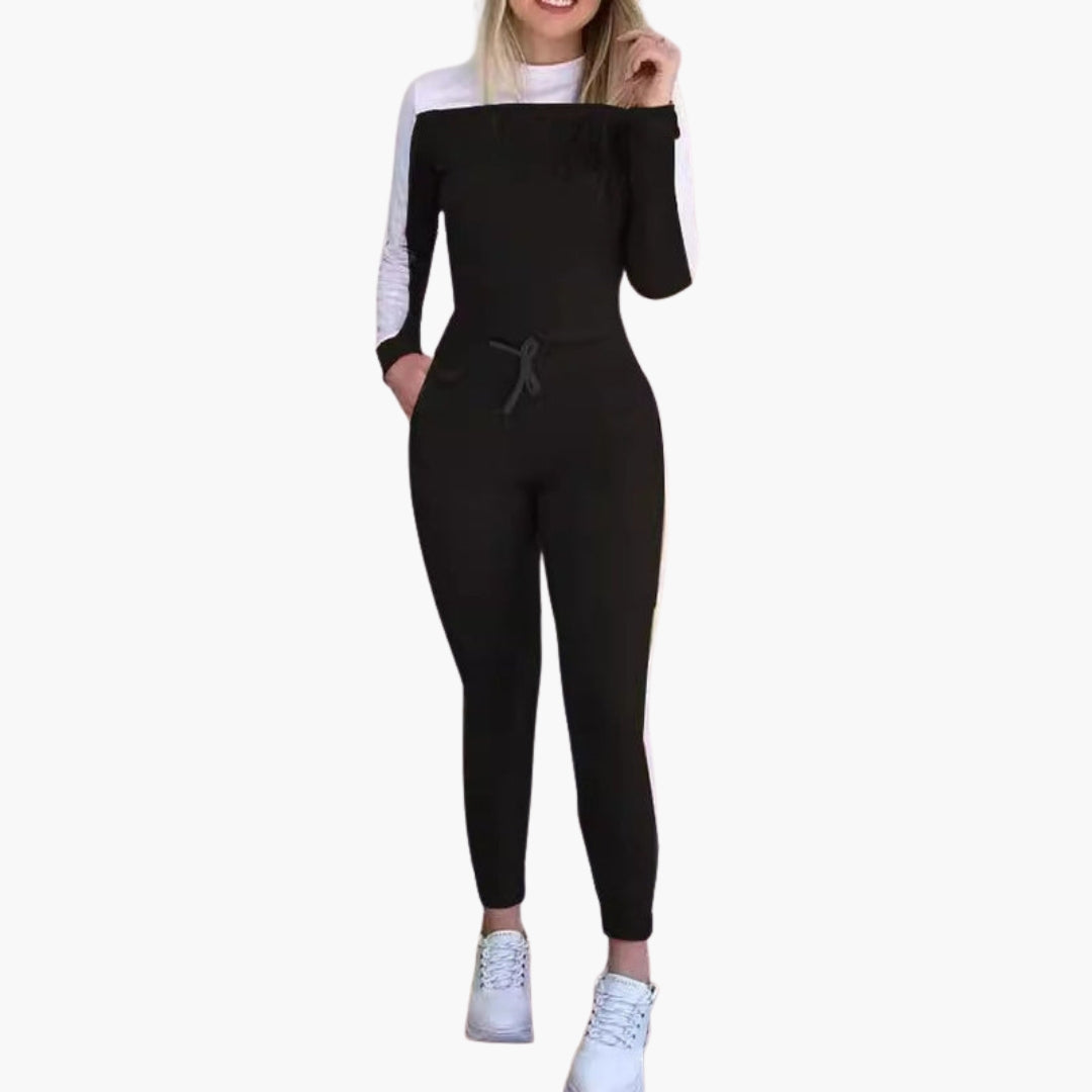 Bryony | Women’s Round Neck Drawstring Waist Jumpsuit