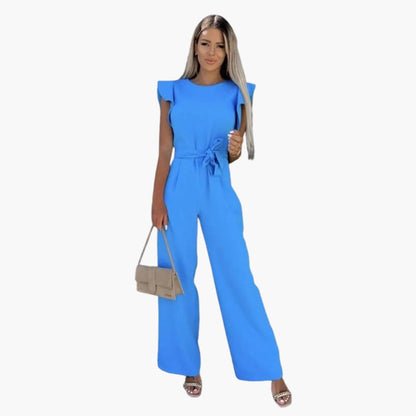 Felicity | Women’s Round Neck Waist-Tie Jumpsuit