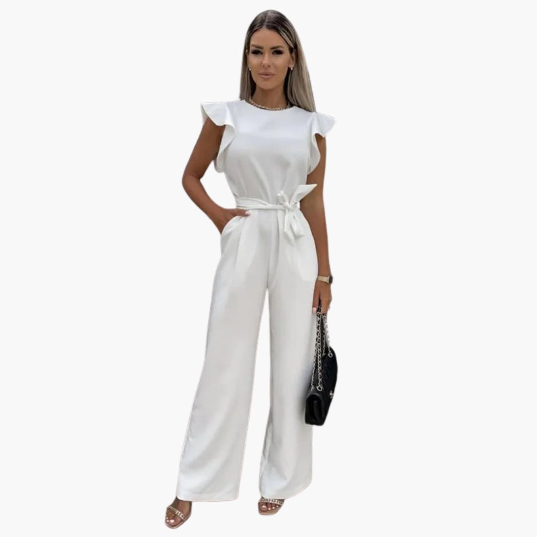 Felicity | Women’s Round Neck Waist-Tie Jumpsuit