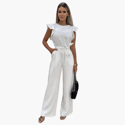 Felicity | Women’s Round Neck Waist-Tie Jumpsuit