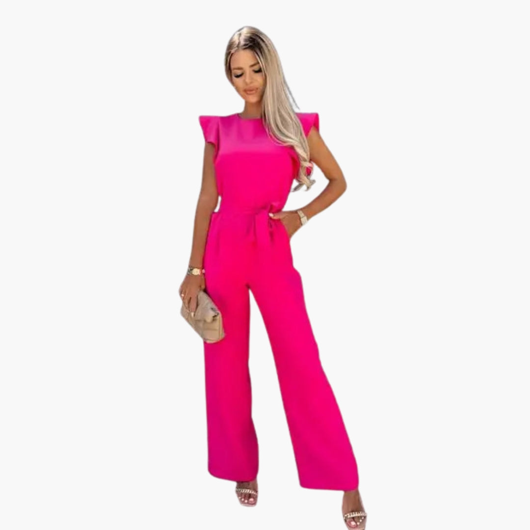 Felicity | Women’s Round Neck Waist-Tie Jumpsuit