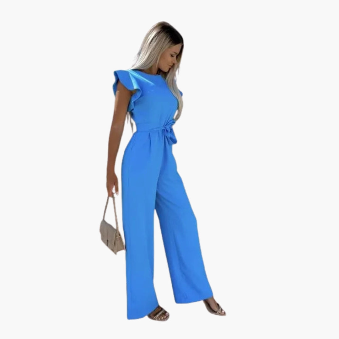 Felicity | Women’s Round Neck Waist-Tie Jumpsuit