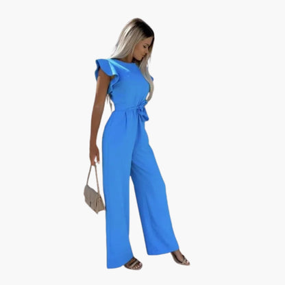 Felicity | Women’s Round Neck Waist-Tie Jumpsuit