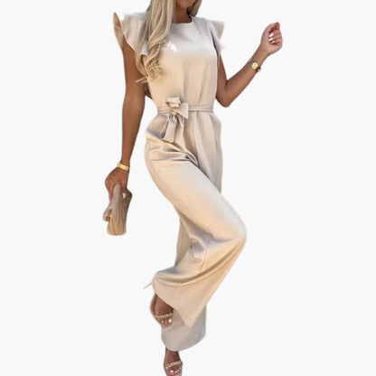 Felicity | Women’s Round Neck Waist-Tie Jumpsuit