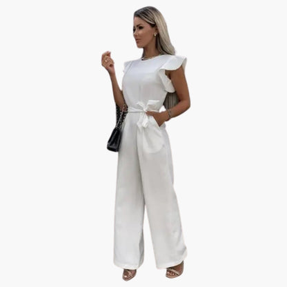 Felicity | Women’s Round Neck Waist-Tie Jumpsuit