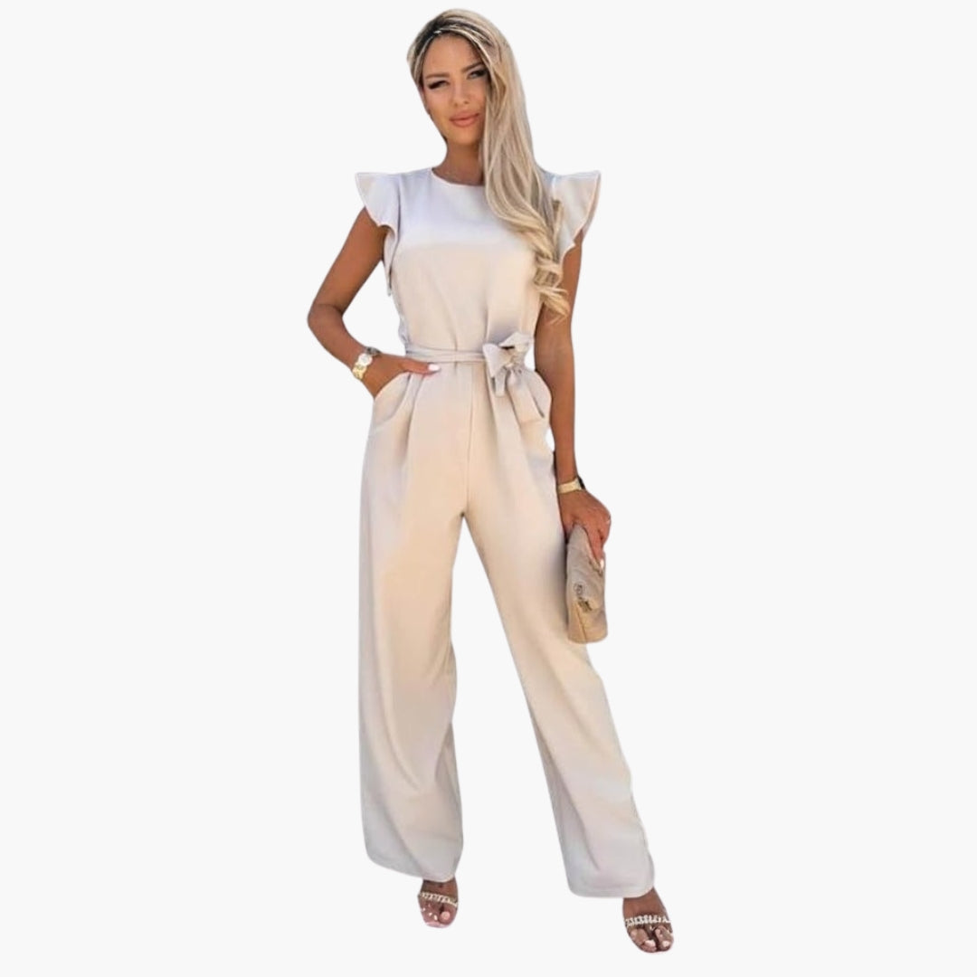 Felicity | Women’s Round Neck Waist-Tie Jumpsuit