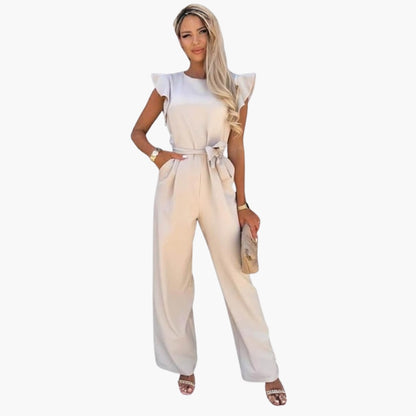 Felicity | Women’s Round Neck Waist-Tie Jumpsuit