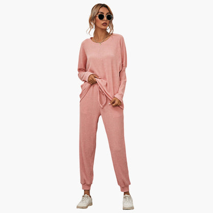 Clementine | Women’s Round Neck Ribbed Lounge Set