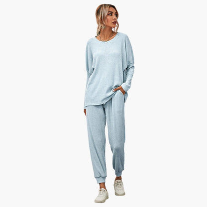 Clementine | Women’s Round Neck Ribbed Lounge Set