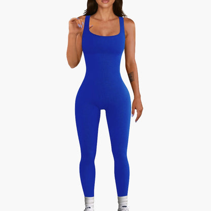 Jemima | Women’s Square Neck Ribbed Sculpting Jumpsuit