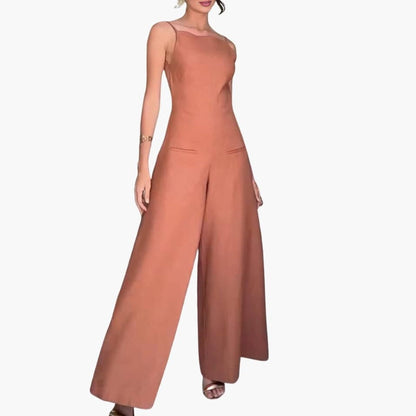 Philomena | Women’s Thin Strap Open-Back Wide-Leg Jumpsuit