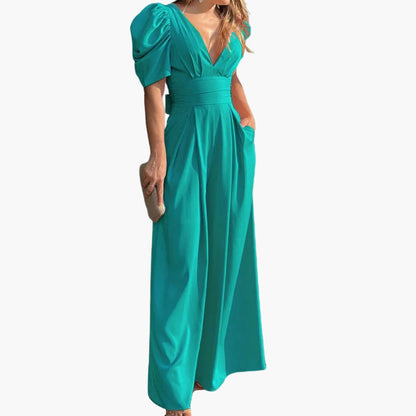 Elysia | Women’s Puff Sleeve Wide-Leg Jumpsuit