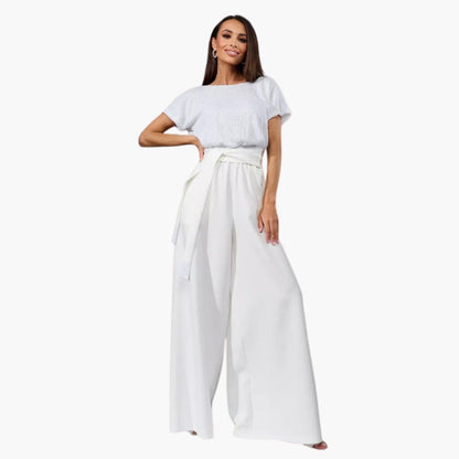 Marceline | Women’s Sequin Belted Wide-Leg Jumpsuit