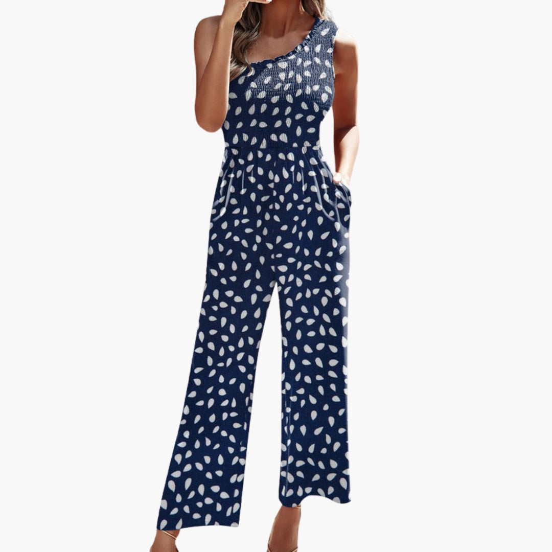 Celestine | Women’s One-Shoulder Asymmetrical Wide-Leg Jumpsuit