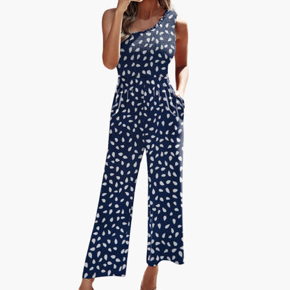 Celestine | Women’s One-Shoulder Asymmetrical Wide-Leg Jumpsuit