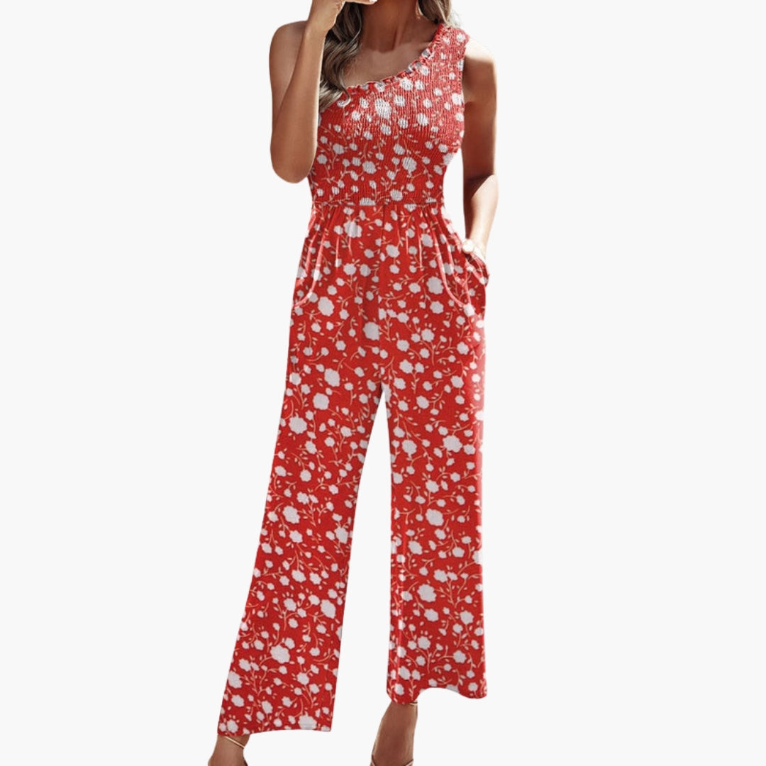 Celestine | Women’s One-Shoulder Asymmetrical Wide-Leg Jumpsuit
