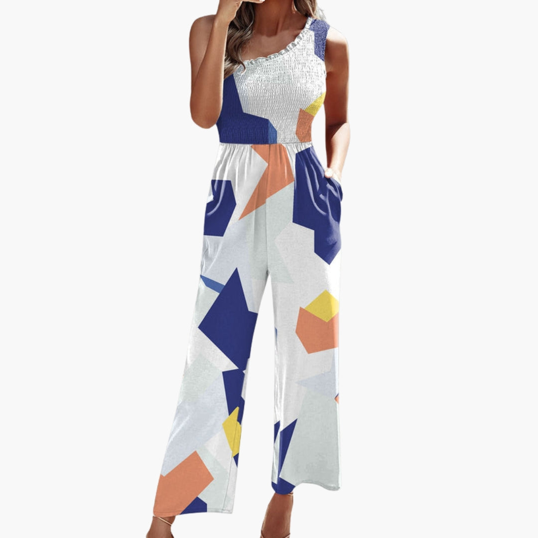 Celestine | Women’s One-Shoulder Asymmetrical Wide-Leg Jumpsuit