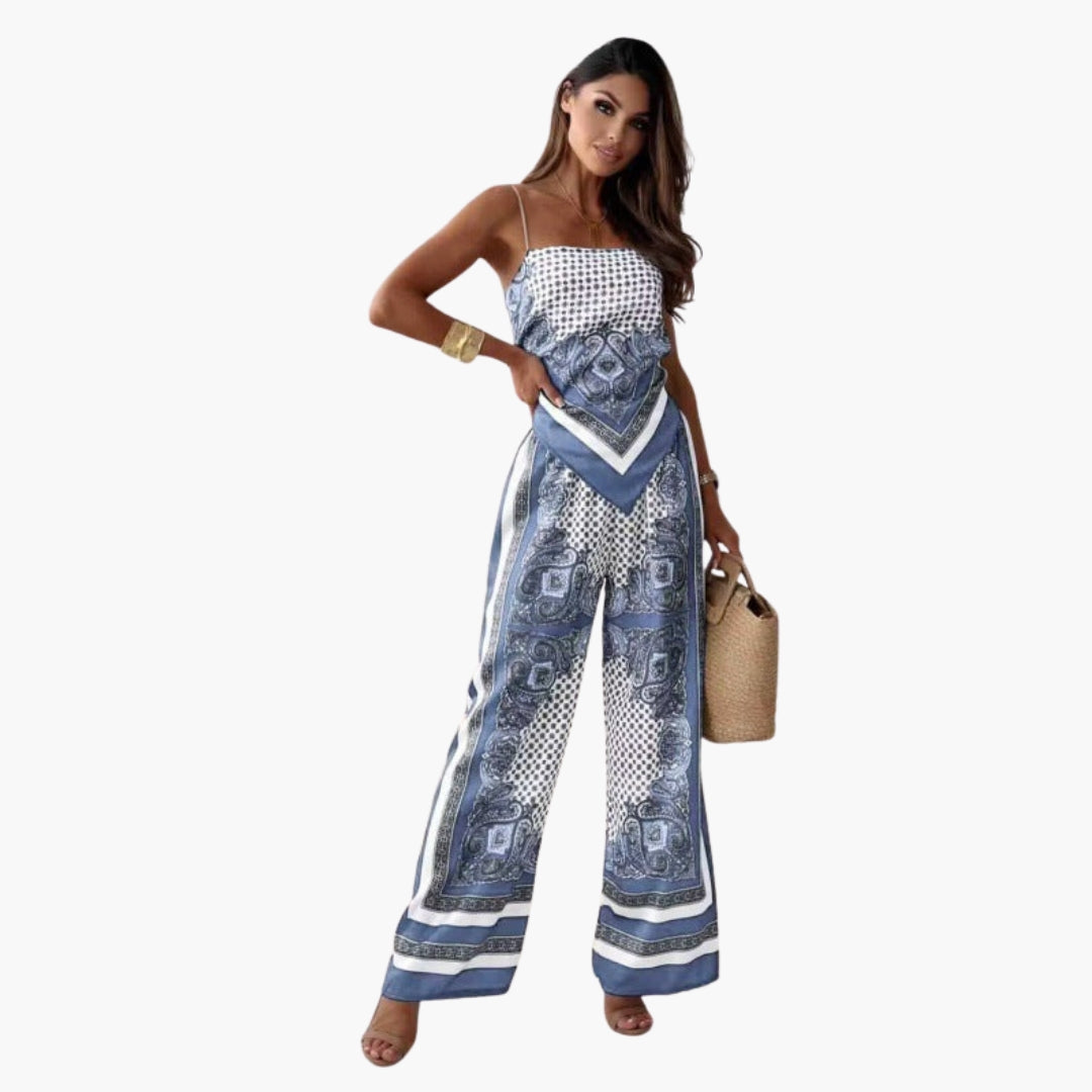 Calanthe | Women’s Adjustable Strap Wide-Leg Jumpsuit