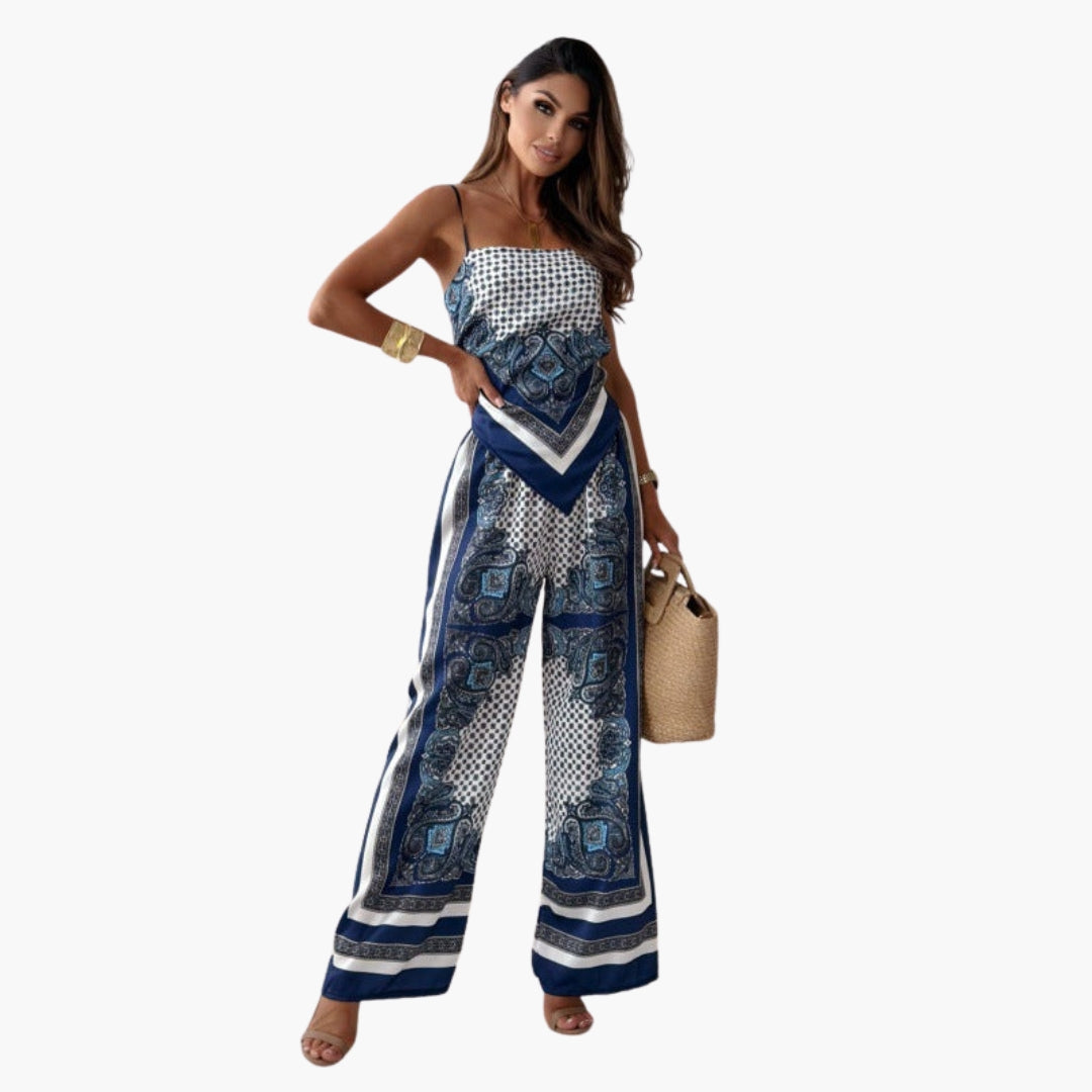 Calanthe | Women’s Adjustable Strap Wide-Leg Jumpsuit