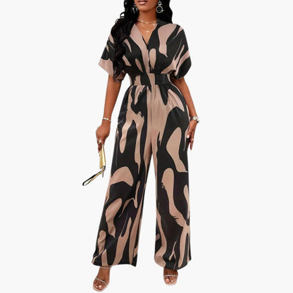 Cosima | Women’s V-Neck Waist-Tie Wide-Leg Jumpsuit