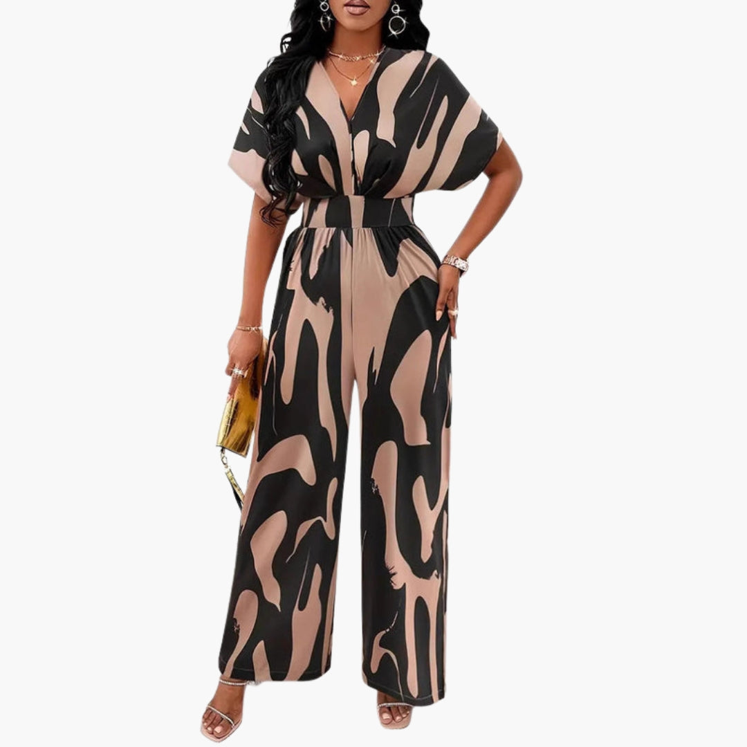 Cosima | Women’s V-Neck Waist-Tie Wide-Leg Jumpsuit