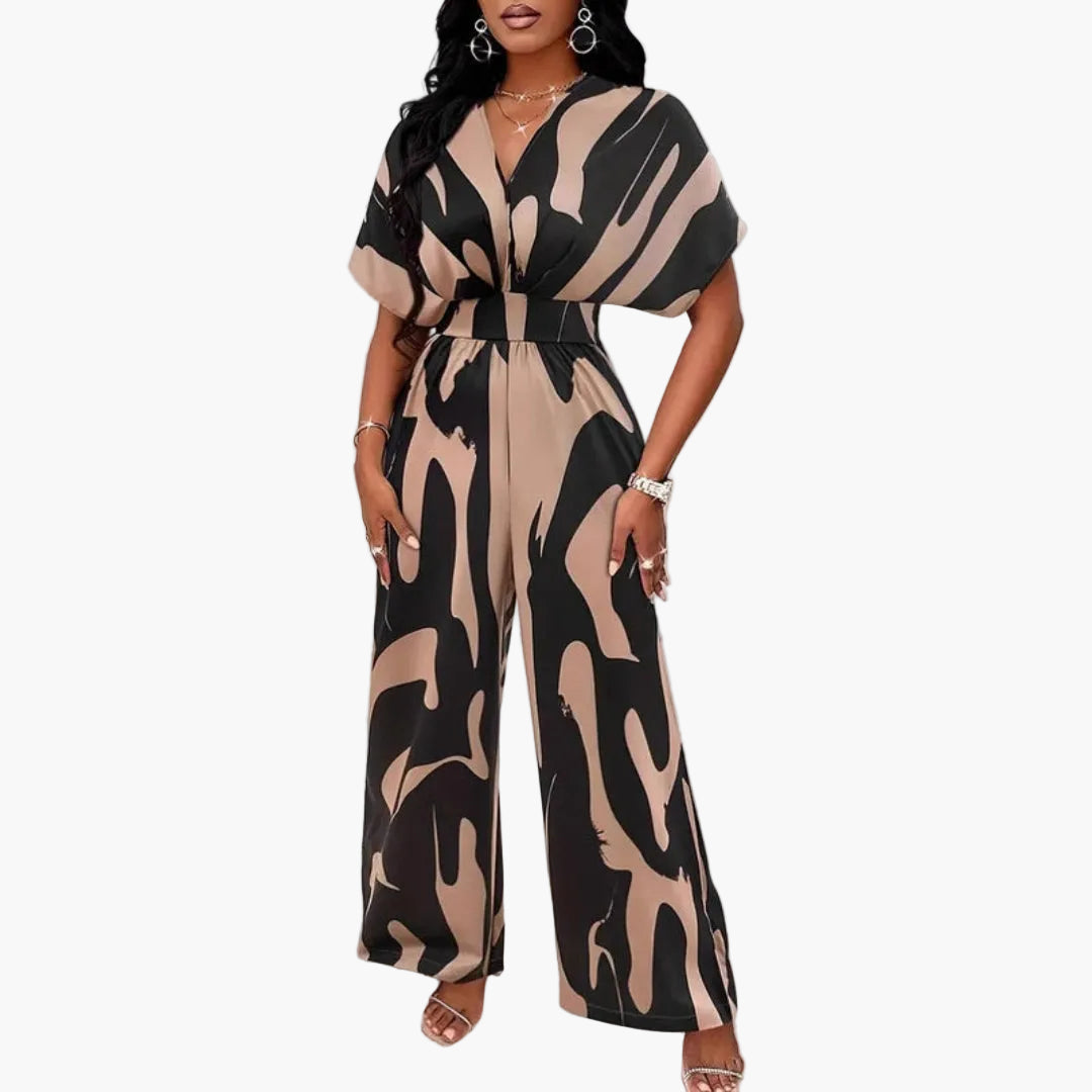 Cosima | Women’s V-Neck Waist-Tie Wide-Leg Jumpsuit