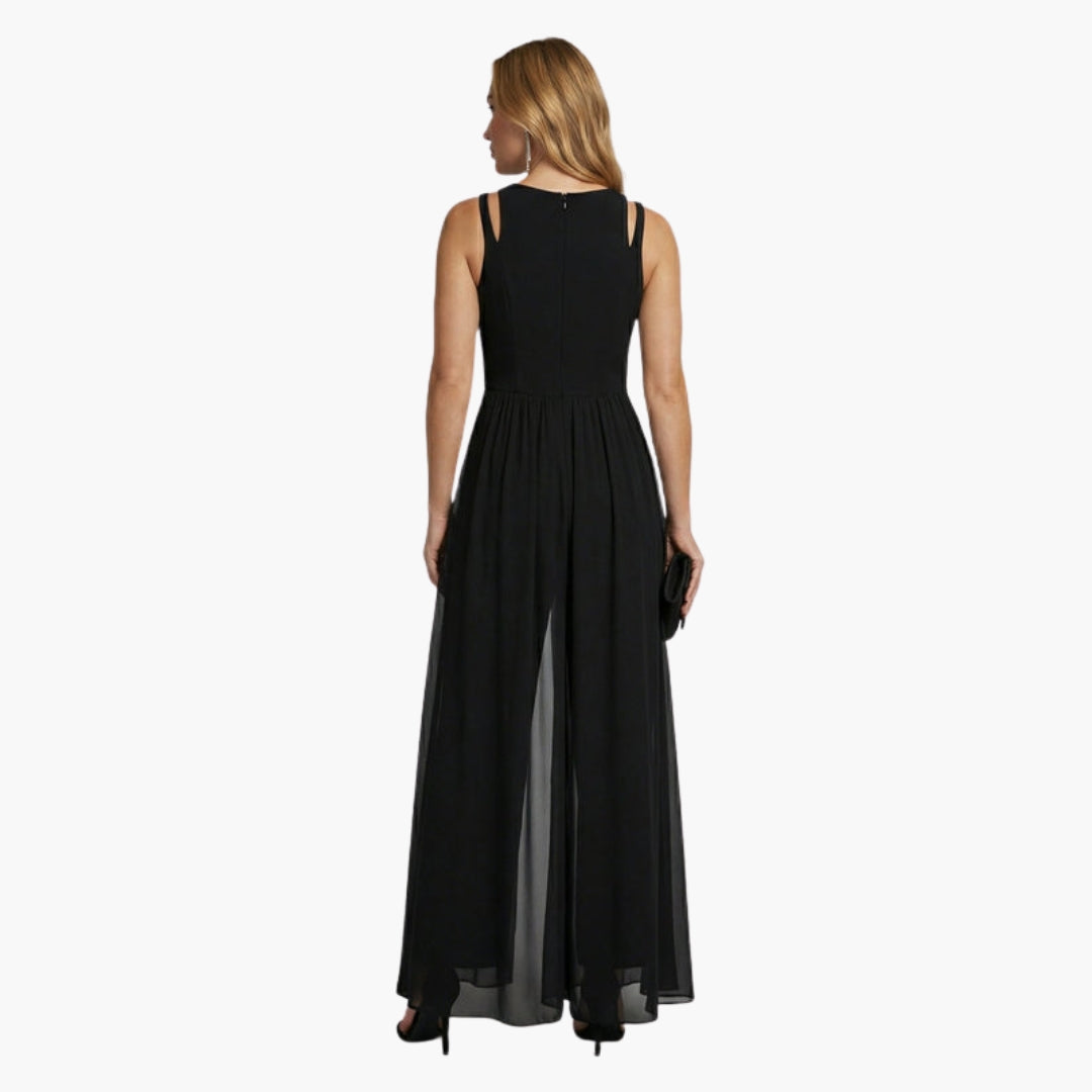 Tallulah | Women’s Round Neck Wide-Leg Jumpsuit