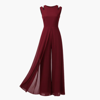 Tallulah | Women’s Round Neck Wide-Leg Jumpsuit