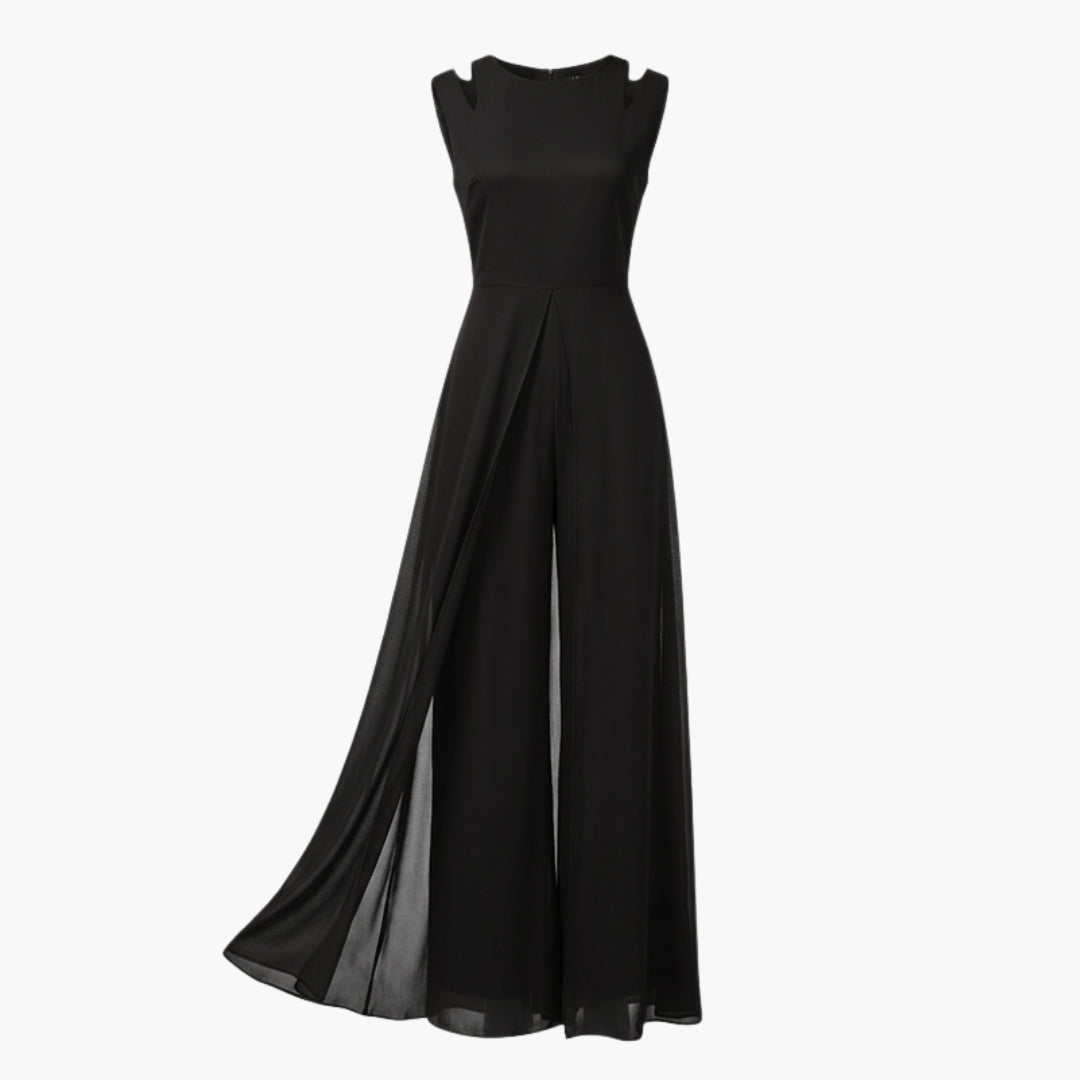 Tallulah | Women’s Round Neck Wide-Leg Jumpsuit