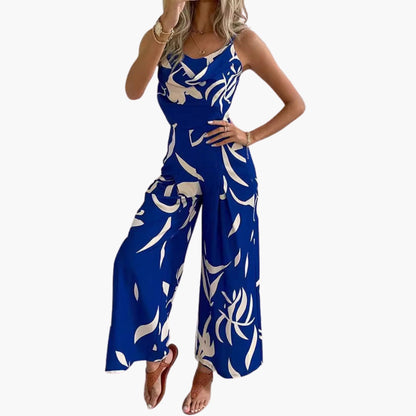 Theodora | Women’s Draped Neck Wide-Leg Jumpsuit