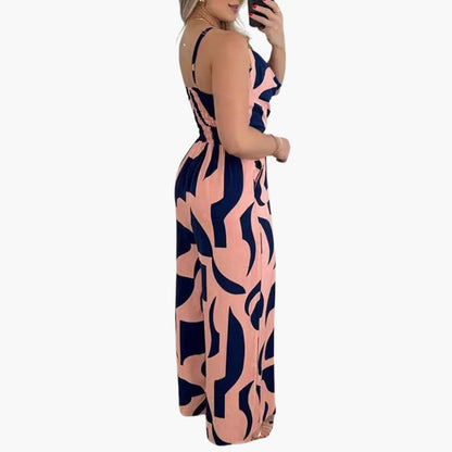 Theodora | Women’s Draped Neck Wide-Leg Jumpsuit
