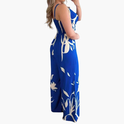 Theodora | Women’s Draped Neck Wide-Leg Jumpsuit