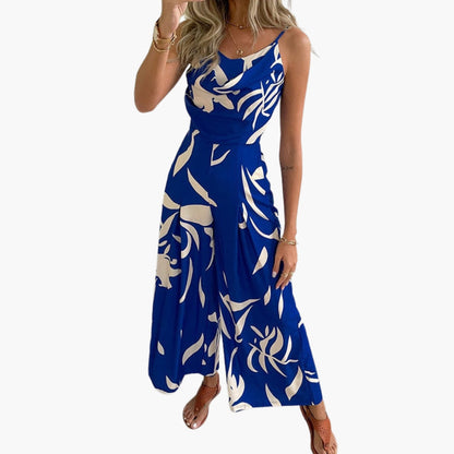 Theodora | Women’s Draped Neck Wide-Leg Jumpsuit