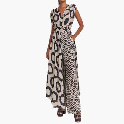 Lysandra | Women’s V-Neck Belted Wide-Leg Jumpsuit