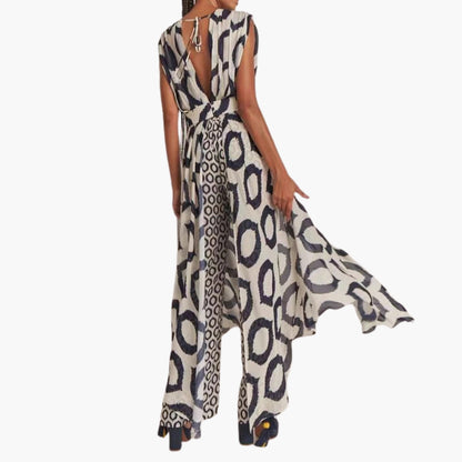 Lysandra | Women’s V-Neck Belted Wide-Leg Jumpsuit