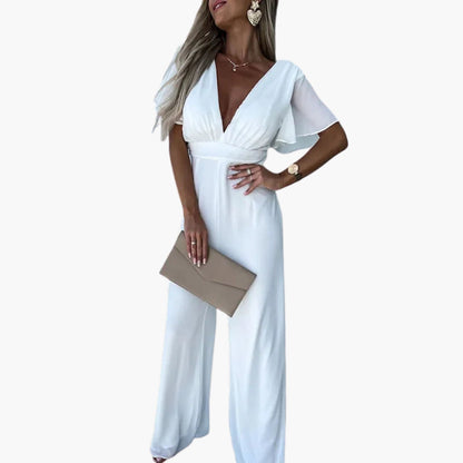 Eulalia | Women’s V-Neck Wide-Leg Jumpsuit