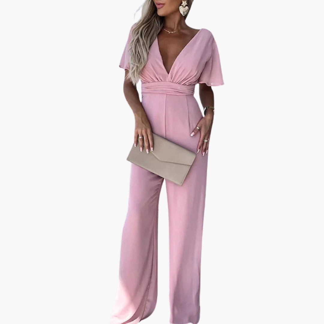 Eulalia | Women’s V-Neck Wide-Leg Jumpsuit