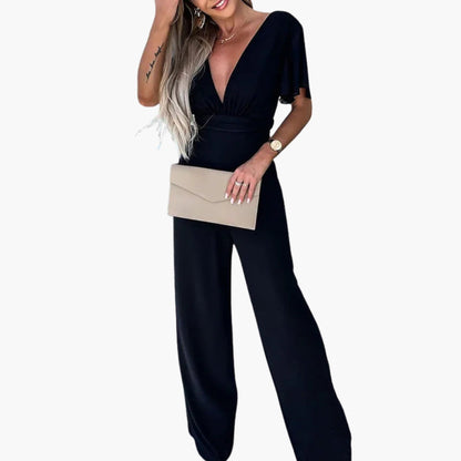 Eulalia | Women’s V-Neck Wide-Leg Jumpsuit