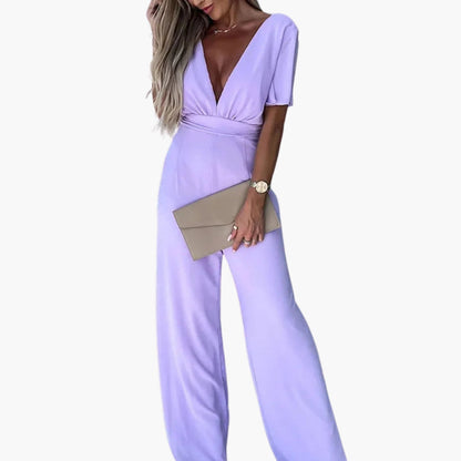 Eulalia | Women’s V-Neck Wide-Leg Jumpsuit