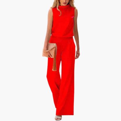 Anneliese | Women’s Round Neck Wide-Leg Jumpsuit
