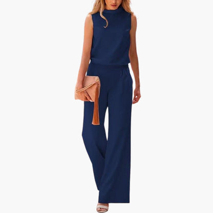Anneliese | Women’s Round Neck Wide-Leg Jumpsuit