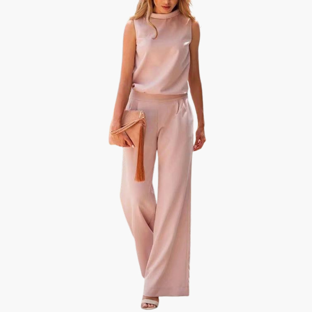 Anneliese | Women’s Round Neck Wide-Leg Jumpsuit
