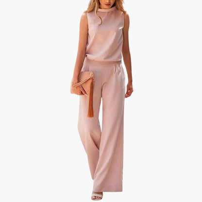 Anneliese | Women’s Round Neck Wide-Leg Jumpsuit