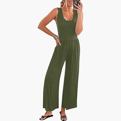 Violette | Women’s Round Neck Wide-Leg One-Piece Jumpsuit