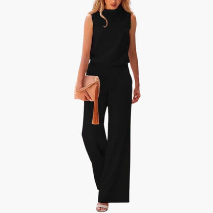 Anneliese | Women’s Round Neck Wide-Leg Jumpsuit